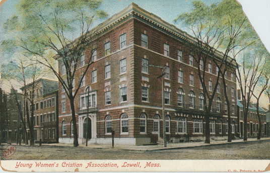A postcard of the former YWCA Lowell at 50 John St.