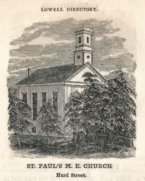 St. Paul’s Church, Hurd Street (now UTEC Building), The Lowell Directory 1855, Pollard Memorial Library.