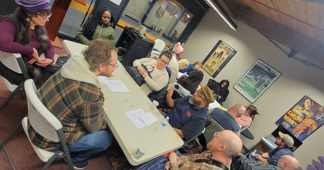 People sitting at table