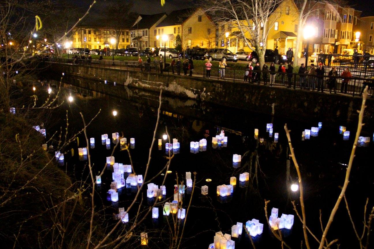 Lanterns floating in water